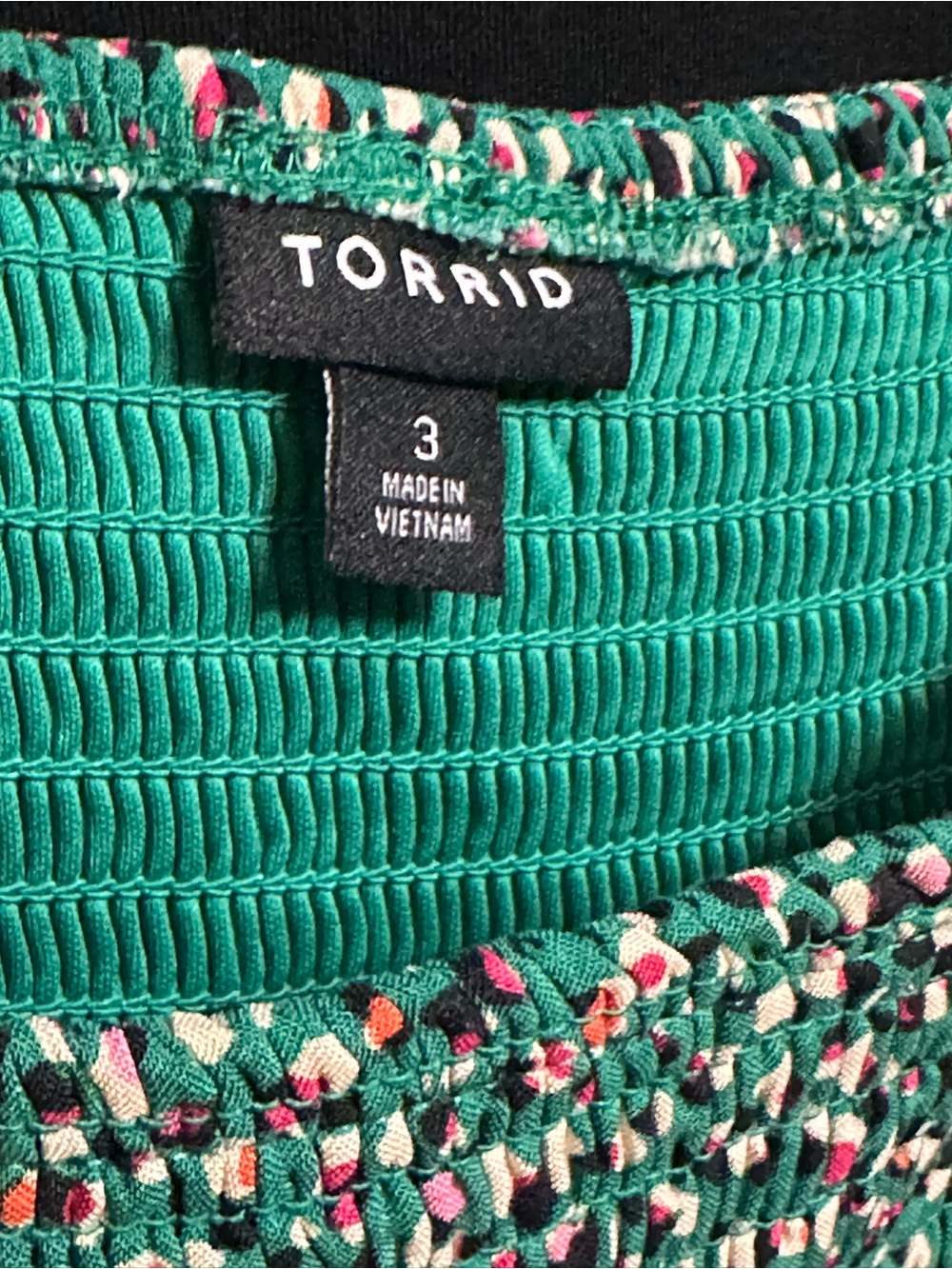 Torrid Size 3 Green Smocked Maxi Dress Floral Print Plus Size 22/24 - Picture 3 of 6